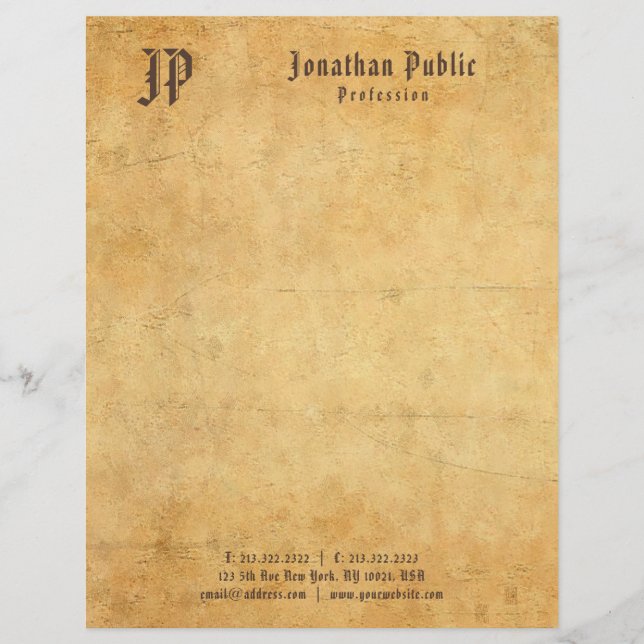 American Text Monogram Vintage Old Papper look (Framsida)