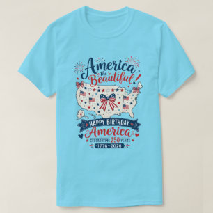 American The Beautiful 250-årsfirande med Bow T Shirt