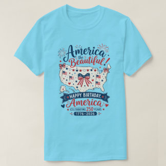 American The Beautiful 250-årsfirande med Bow T Shirt