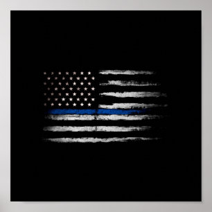 American Thin Blue Line flagga Poster