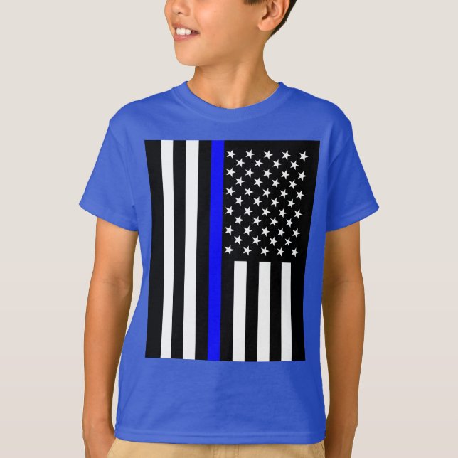 American Thin Blue Line Graphic T-shirt (Framsida)