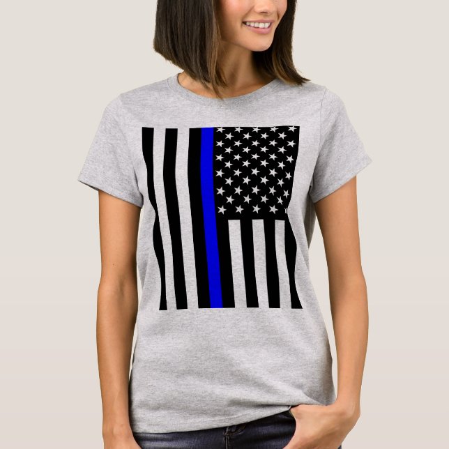 American Thin Blue Line Graphic T Shirt (Framsida)