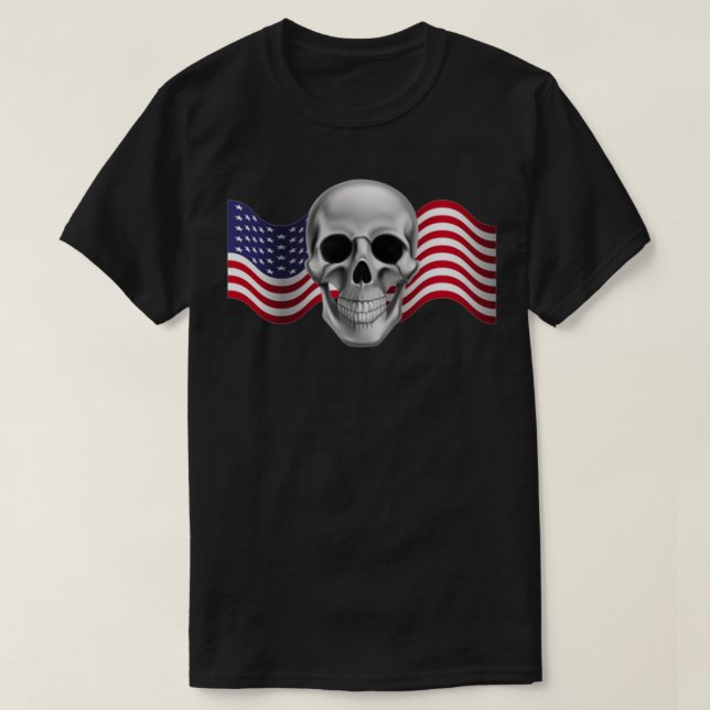 American Titanium Skull på Black T Shirt (Design framsida)