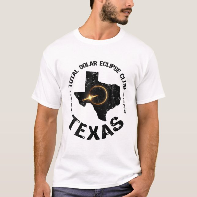American Total Solar Eclipse Texas 2024 Retro Stat T Shirt (Framsida)