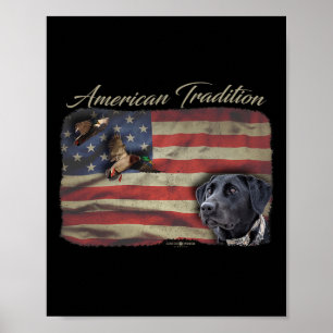 American Tradition Waterfowl Anka Hunting Hund Bla Poster