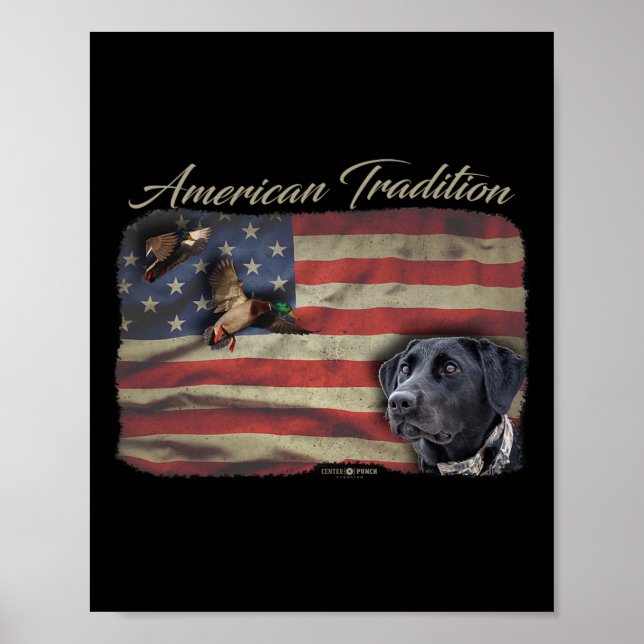 American Tradition Waterfowl Anka Hunting Hund Bla Poster (Framsidan)