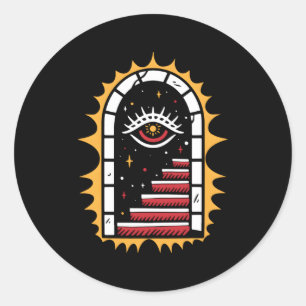 American Traditional Old school Tattoo Flash Bläck Runt Klistermärke