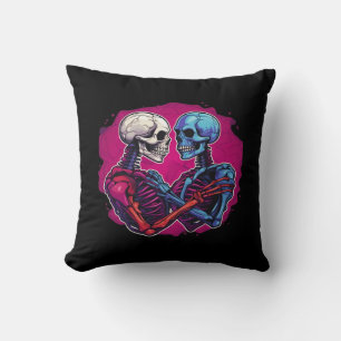 American Traditional Skeleton Holding Händer Tatto Kudde
