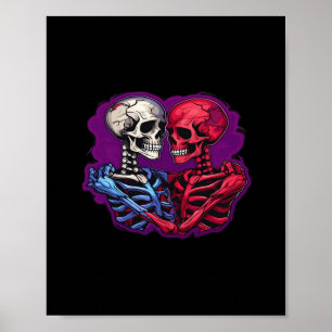 American Traditional Skeleton Holding Händer Tatto Poster