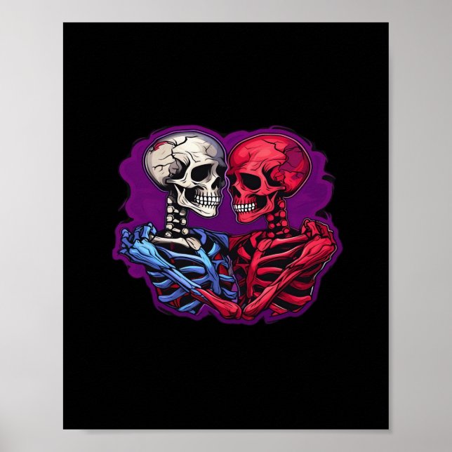 American Traditional Skeleton Holding Händer Tatto Poster (Framsidan)