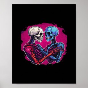 American Traditional Skeleton Holding Händer Tatto Poster