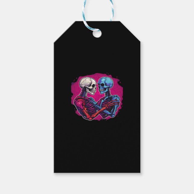 American Traditional Skeleton Holding Händer Tatto Presentetikett (Framsidan)