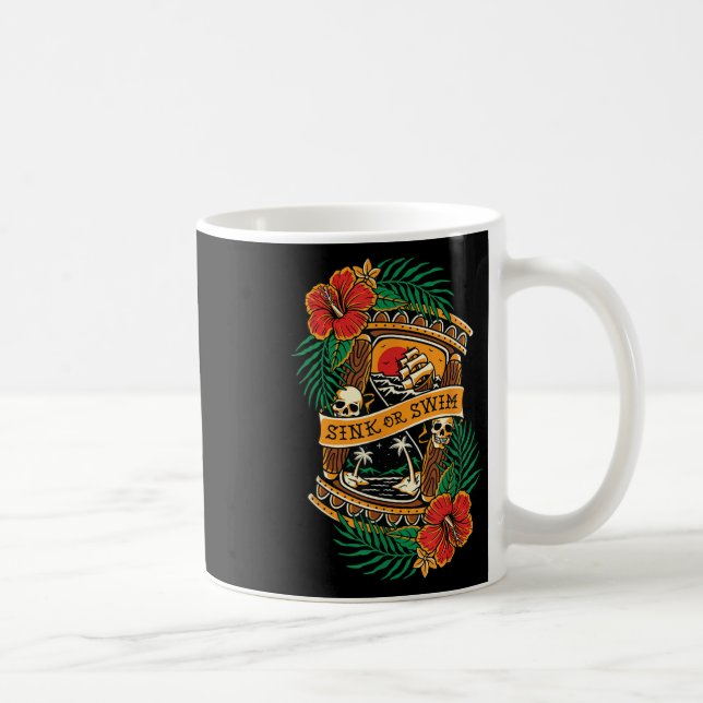 American Traditional Tatto Old school Flash Skull Kaffemugg (Höger)