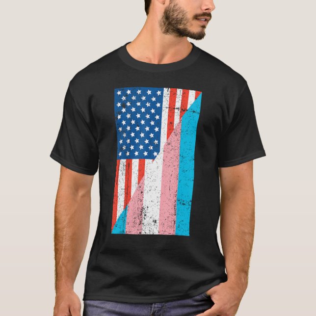 American Transgender Flag Transgender T Shirt (Framsida)
