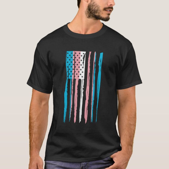 American Transgender Flagga Transgender T Shirt (Framsida)