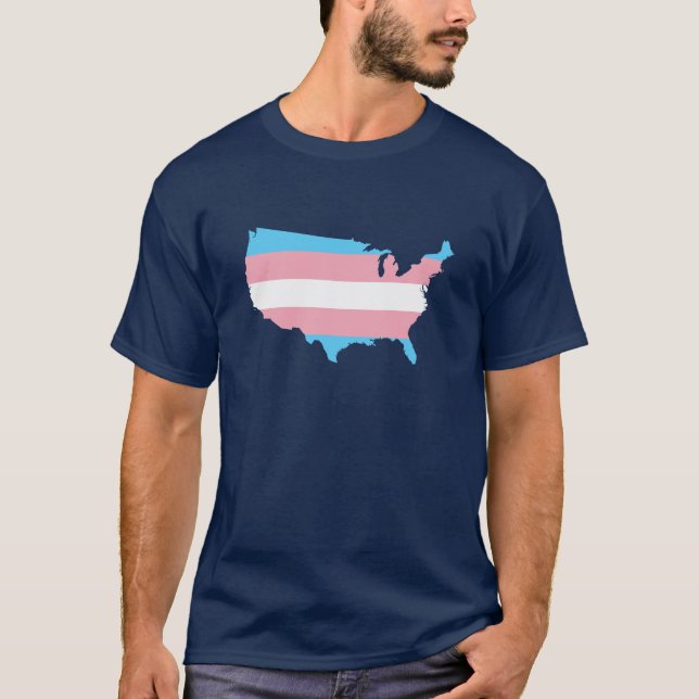 American transgender pride map T-Shirt (Framsida)