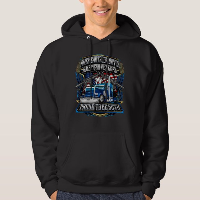 American Trucker, American Veteran Hoodie (Framsida)