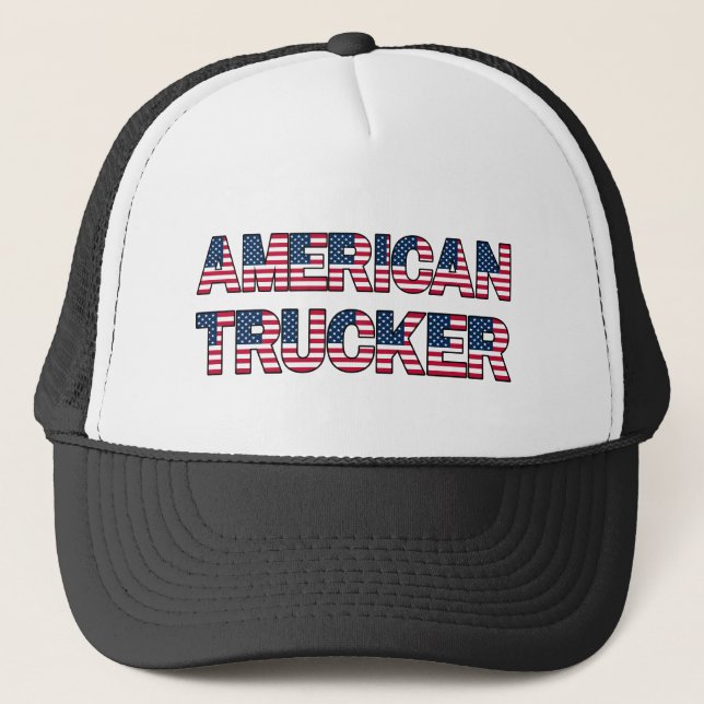 American Trucker Brev Flagga Patriotic Road Keps (Framsida)