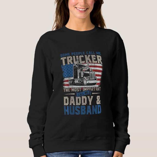 American Trucker pappa Make Far USA:s Flagga 4:e T Shirt (Framsida)