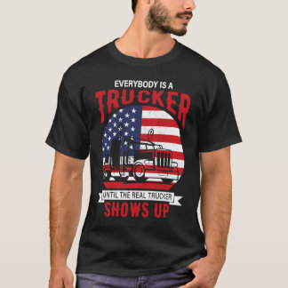American Trucker Truck Driver Father Dad Husband T Shirt