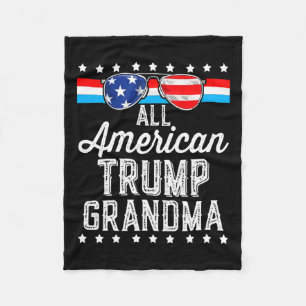 American Trump Grandma American Flagga Sungles Tru Fleecefilt
