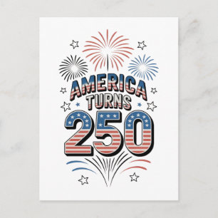 American Turn 250-års 4:e juli fyrverkerier Vykort