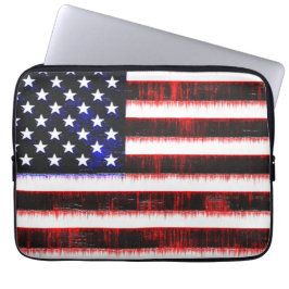 American United States - USA flag, notched drizzle Laptop Fodral