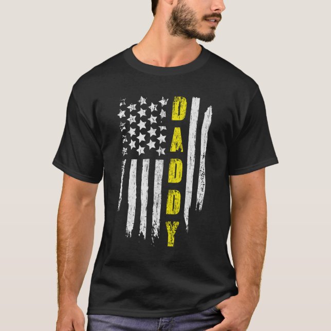 American Us Flag Daddy Tow Truck Driver On Back T Shirt (Framsida)