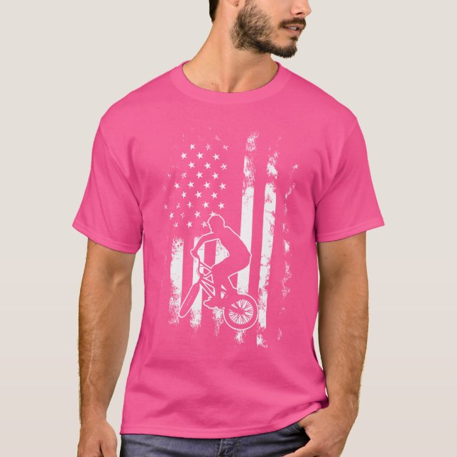 American US Flagga Bmx T Shirt (Framsida)
