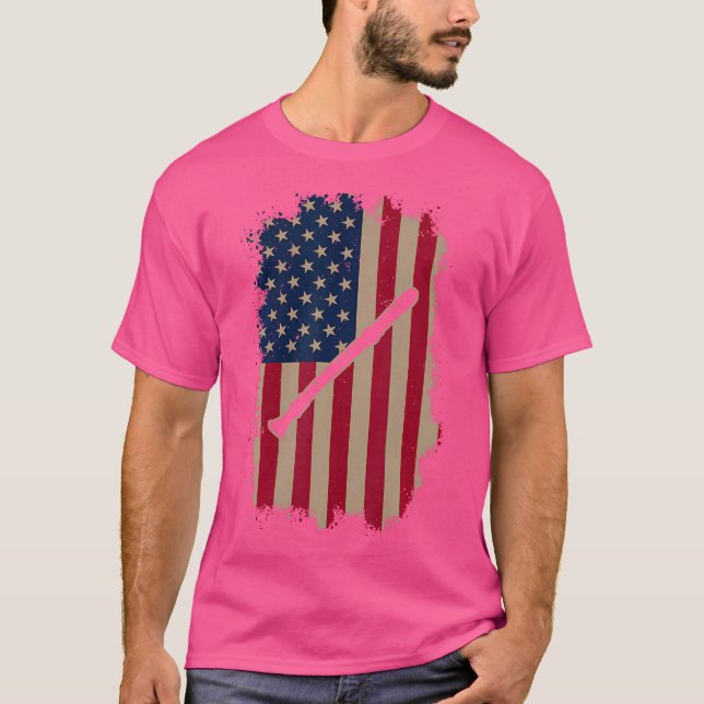 American US Flagga Flute T Shirt (Framsida)