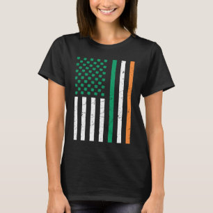 American US Flagga Shamrocks Irland Flagga St Patr T Shirt