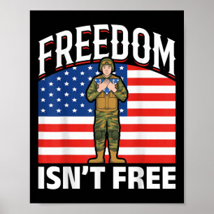 American US Flagga United Stater Freedom Soldier M Poster