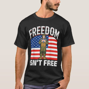 American US Flagga United Stater Freedom Soldier M T Shirt