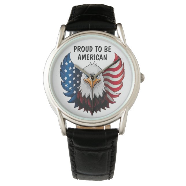 American USA Eagle Flagga Armbandsur (Framsida)