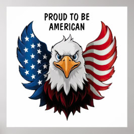 American USA Eagle Flagga Poster