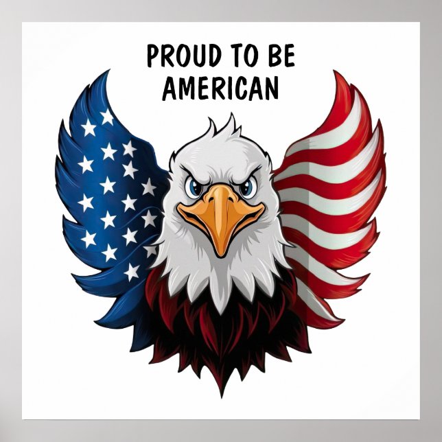American USA Eagle Flagga Poster (Framsidan)