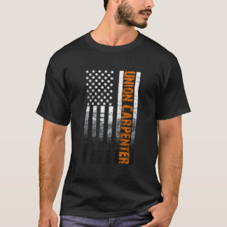 American Usa Flag Union Carpenter Woodworking T Shirt