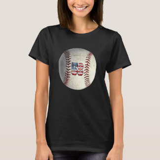 American USA Flag With Retro 58 Baseball Number 58 T Shirt