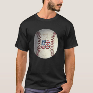 American USA Flag With Retro 58 Baseball Number 58 T Shirt