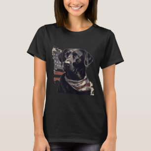 American USA flagga Lab Owner Black Labrador Retri T Shirt