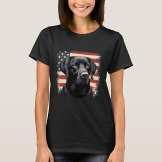 American USA flagga Lab Owner Black Labrador Retri T Shirt