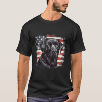 American USA flagga Lab Owner Black Labrador Retri T Shirt