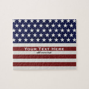 American USA flagga Patriotic Juli 4:e Anpassnings Pussel