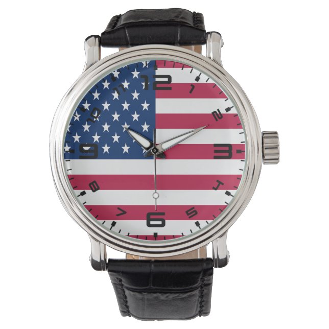 American USA flagga Pride Design-76353 Armbandsur (Framsida)