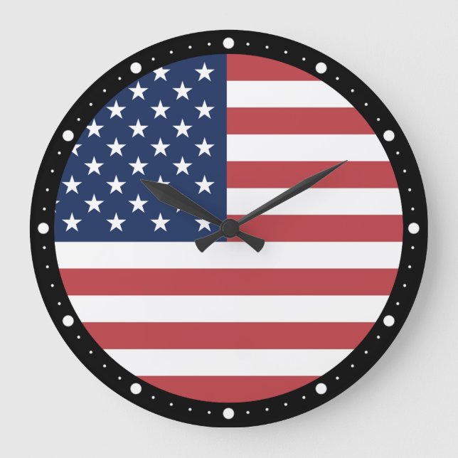 American USA flagga Pride Design-76353 Stor Klocka (Framsida)