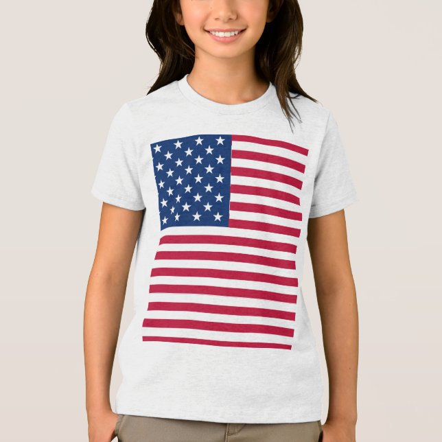 American USA flagga Pride Design-76353 T Shirt (Framsida)