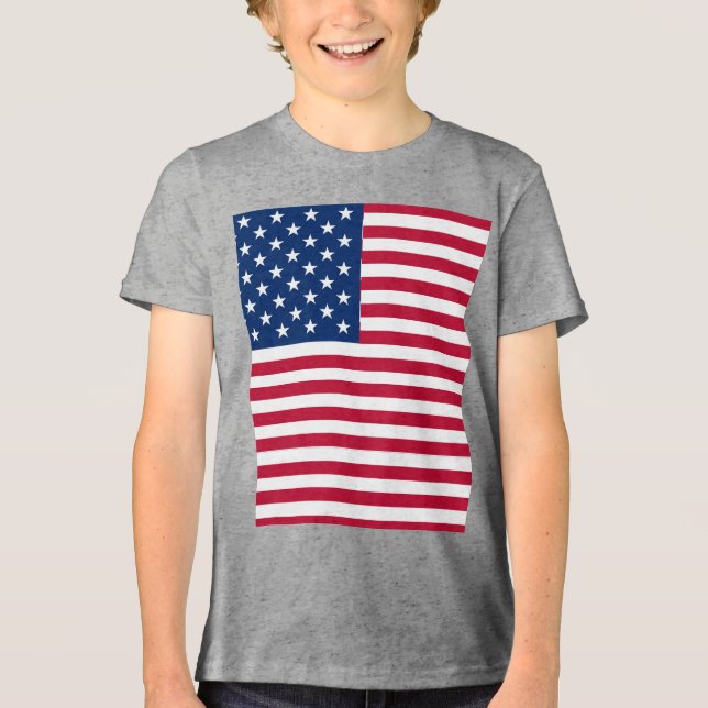 American USA flagga Pride Design-76353 T Shirt (Framsida)