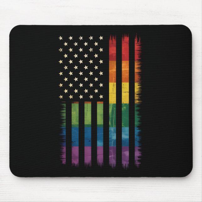 American USA flagga Rainbow Pride Gay Lesbisk LGBT Musmatta (Framsidan)