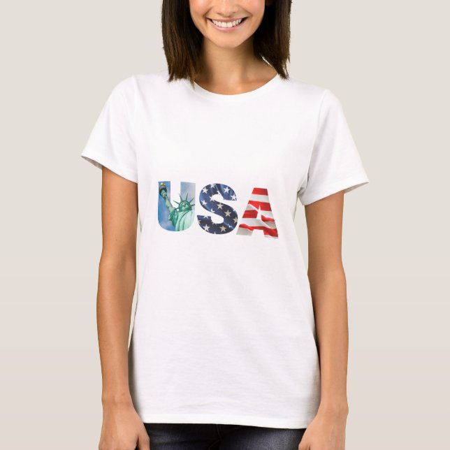American USA flagga T-Shirt (Framsida)