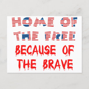 American USA Patriotic Home of the free Quotes Pos Vykort